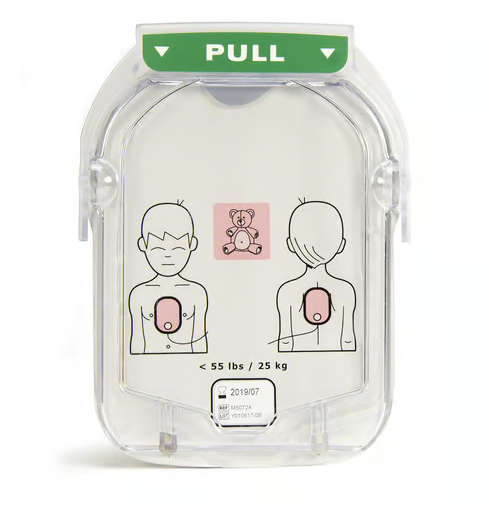 Replacement pediatric AED set.