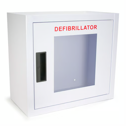 AED wall cabinet.